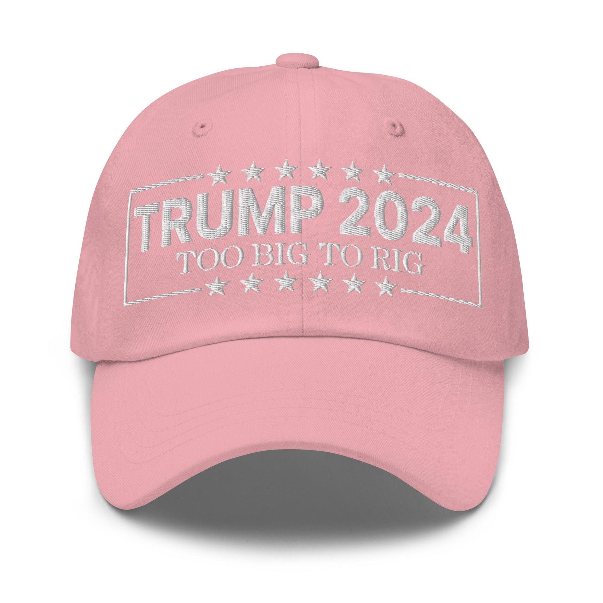 Donald Trump 2024 Too Big to Rig Dad Hat - Pink - Headwear