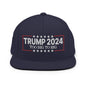 Donald Trump 2024 Too Big to Rig Flat Bill Brim Snapback Hat - Navy - Headwear