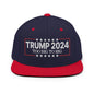 Donald Trump 2024 Too Big to Rig Flat Bill Brim Snapback Hat - Navy/ Red - Headwear