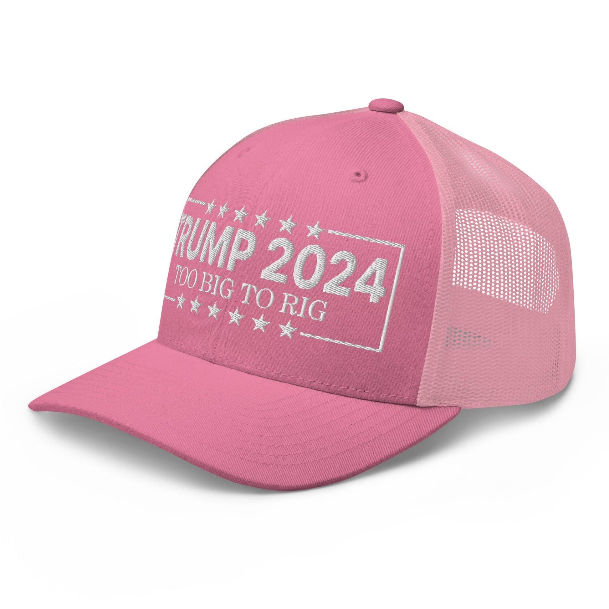 Donald Trump 2024 Too Big to Rig Retro Trucker Hat - Headwear