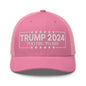 Donald Trump 2024 Too Big to Rig Retro Trucker Hat - Pink - Headwear