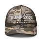 Donald Trump 2024 Fight For America Camo Trucker Hat - Camo/Olive - Headwear
