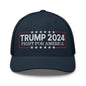 Donald Trump 2024 Fight For America Retro Trucker Hat - Navy - Headwear
