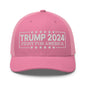 Donald Trump 2024 Fight For America Retro Trucker Hat - Pink - Headwear