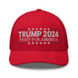 Donald Trump 2024 Fight For America Retro Trucker Hat - Red - Headwear