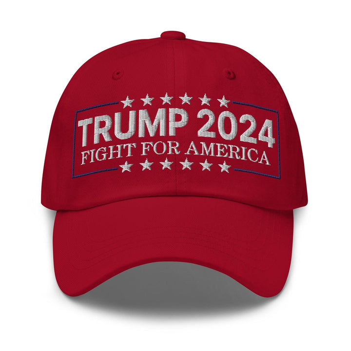 Donald Trump 2024 Fight For America Dad Hat - Cranberry