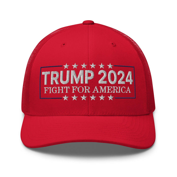 Donald Trump 2024 Fight For America Retro Trucker Hat - Red