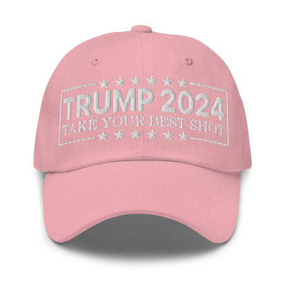 Donald Trump 2024 Take Your Best Shot Dad Hat - Pink - Headwear