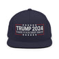 Donald Trump 2024 Take Your Best Shot Flat Bill Brim Snapback Hat - Navy - Headwear