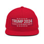 Donald Trump 2024 Take Your Best Shot Flat Bill Brim Snapback Hat - Red - Headwear
