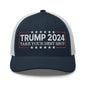 Donald Trump 2024 Take Your Best Shot Retro Trucker Hat - Navy/ White - Headwear