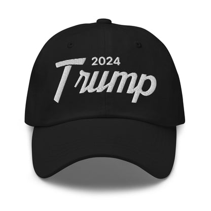 Donald Trump 2024 Vintage Sports Dad Hat - Black - Headwear