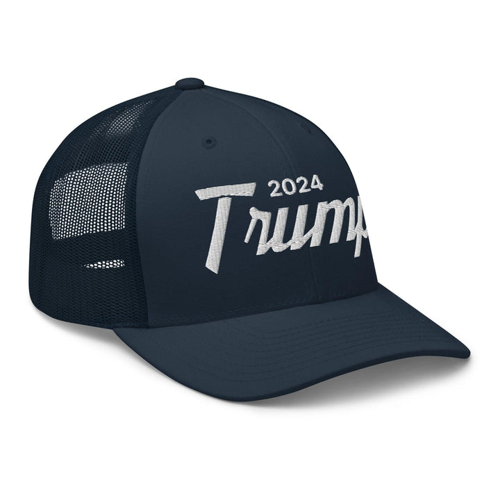 Donald Trump 2024 Vintage Sports Script Retro Trucker Hat