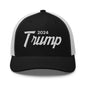 Donald Trump 2024 Vintage Sports Script Retro Trucker Hat - Black/ White - Headwear