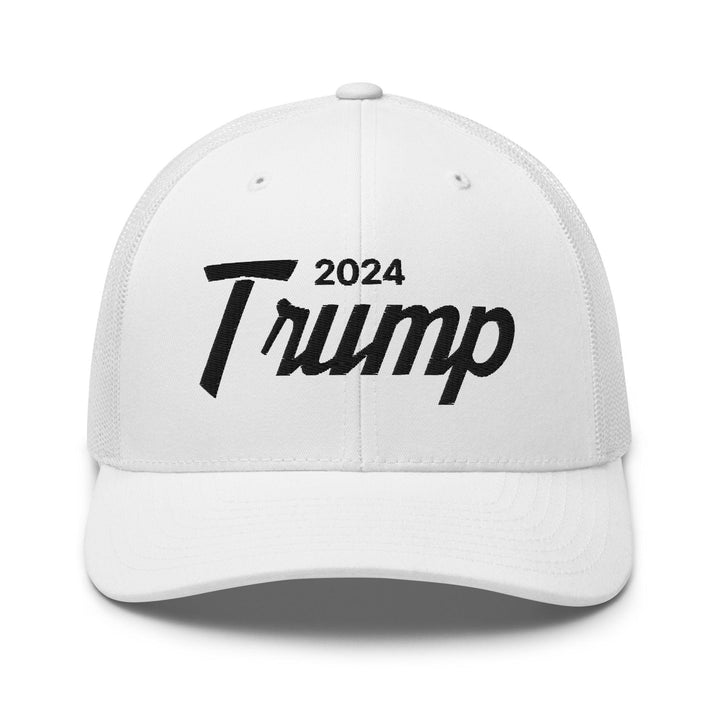 Donald Trump 2024 Vintage Sports Script Retro Trucker Hat - White