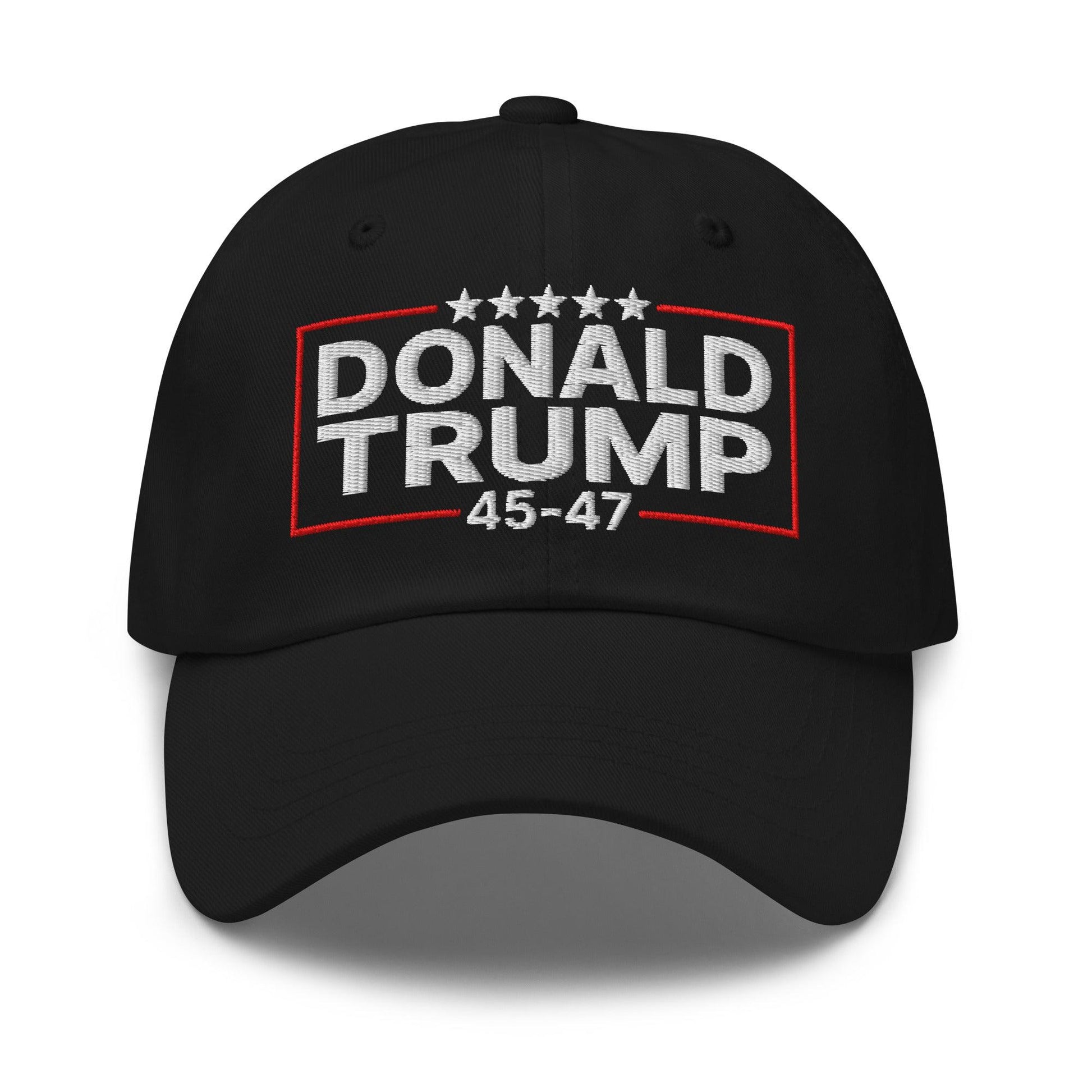 Donald Trump 45-47 Embroidered Dad Hat - Black