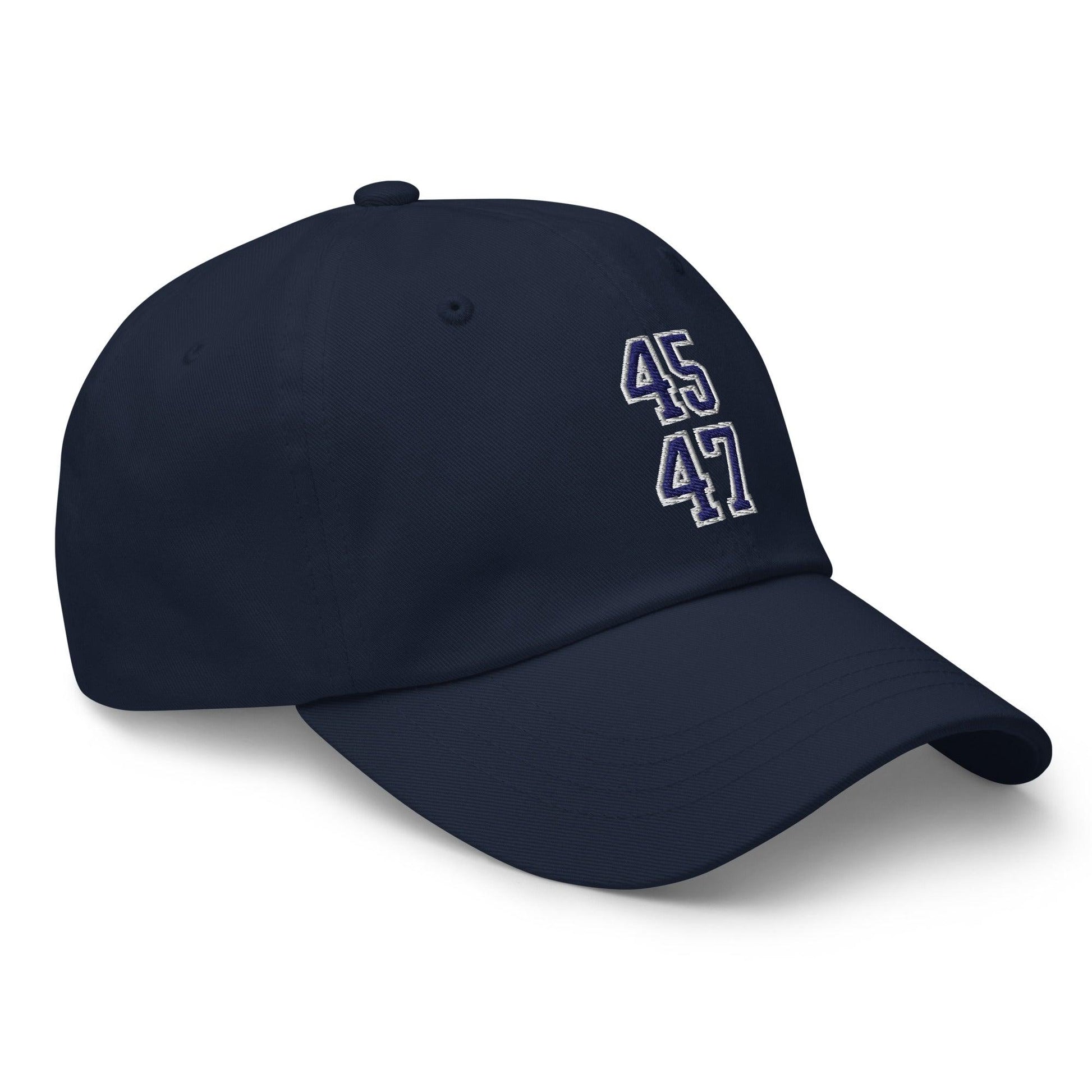 Donald Trump 45-47 Embroidered Dad Hat Blue/White
