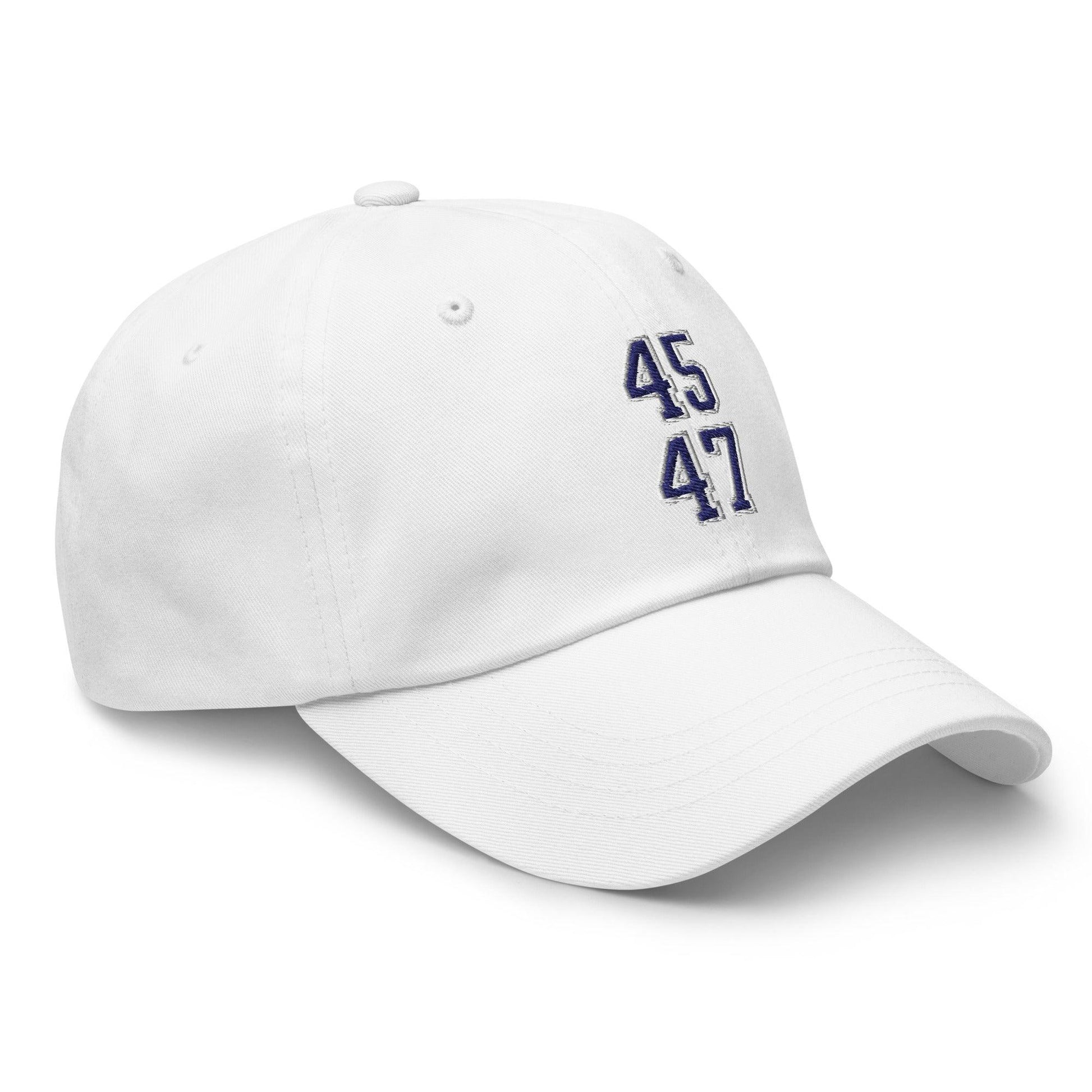 Donald Trump 45-47 Embroidered Dad Hat Blue/White