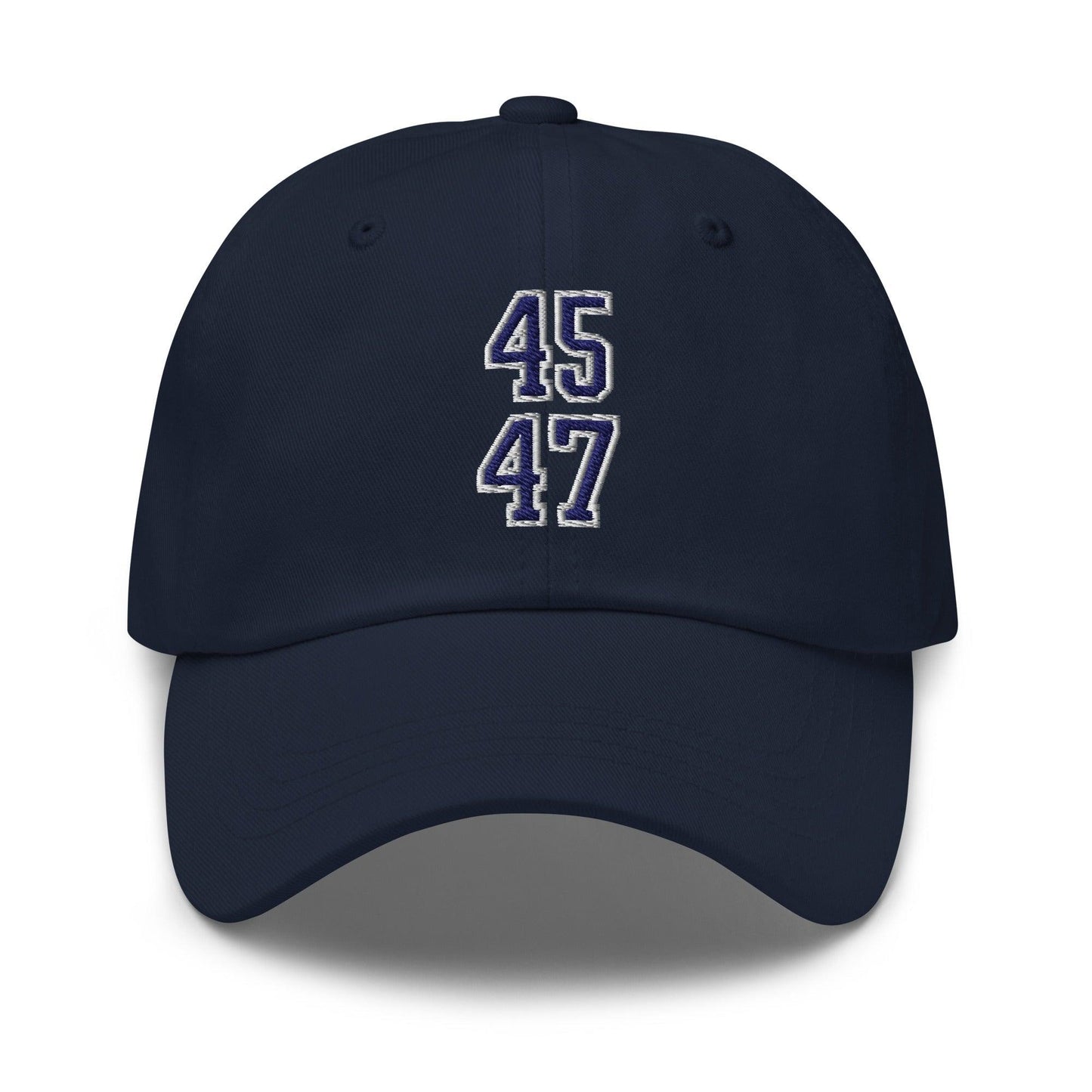 Donald Trump 45-47 Embroidered Dad Hat Blue/White - Navy