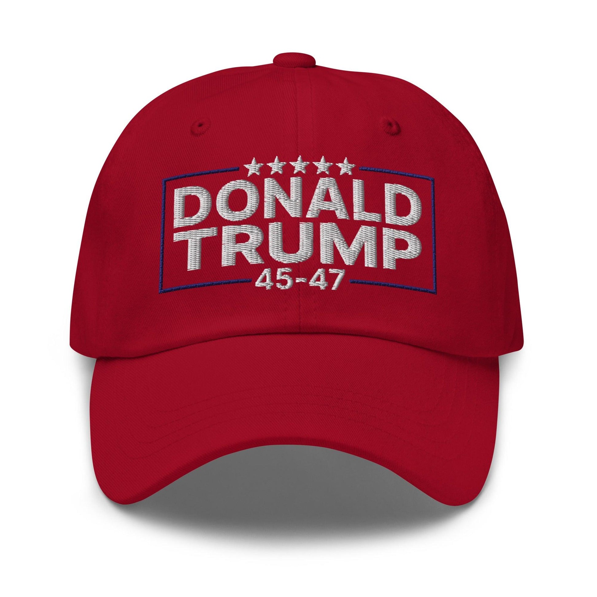 Donald Trump 45-47 Embroidered Dad Hat - Cranberry