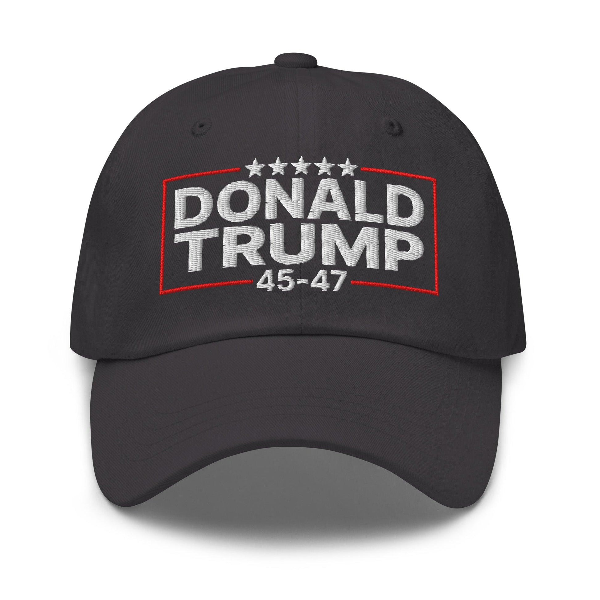 Donald Trump 45-47 Embroidered Dad Hat - Dark Grey