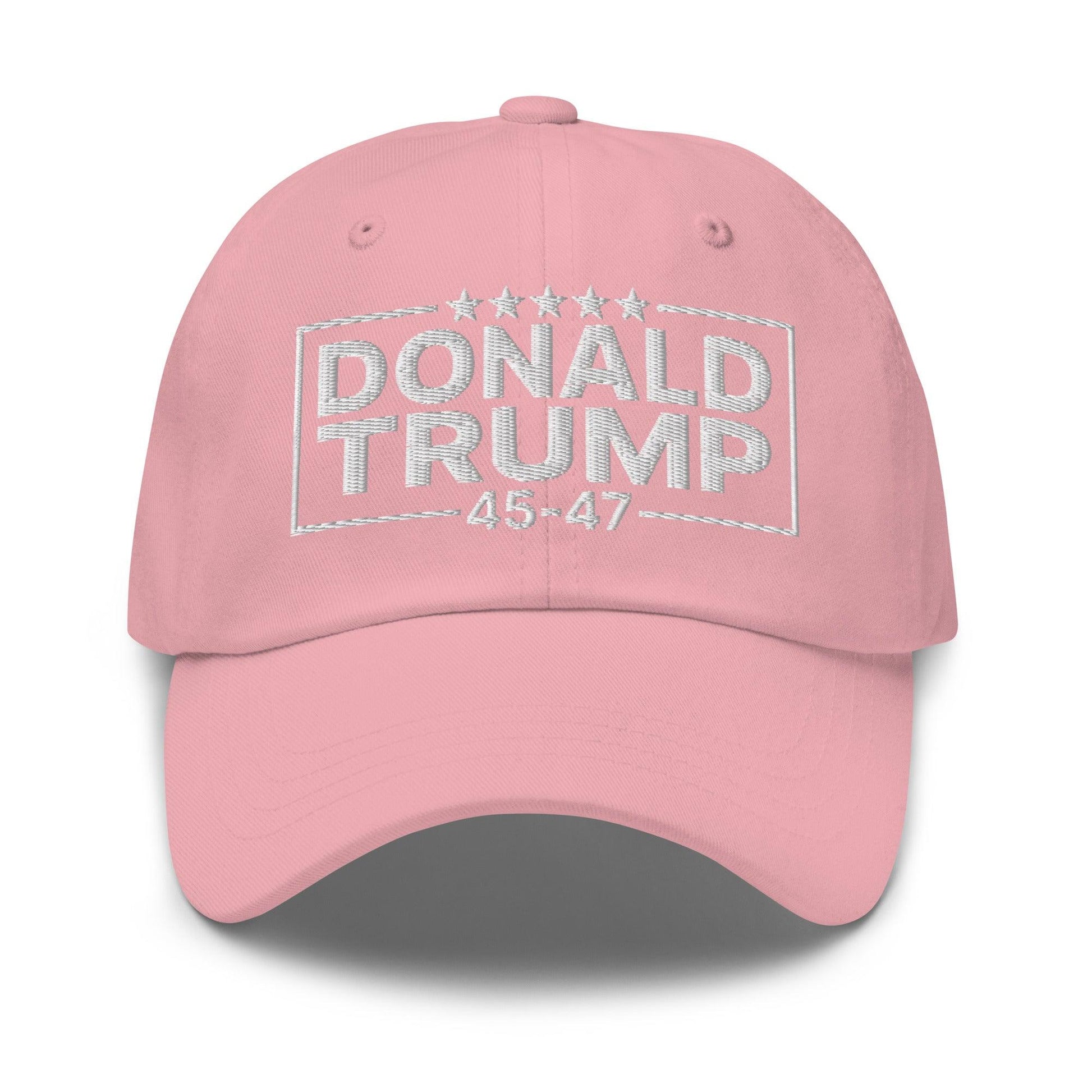 Donald Trump 45-47 Embroidered Dad Hat - Pink