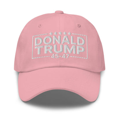Donald Trump 45-47 Embroidered Dad Hat - Pink