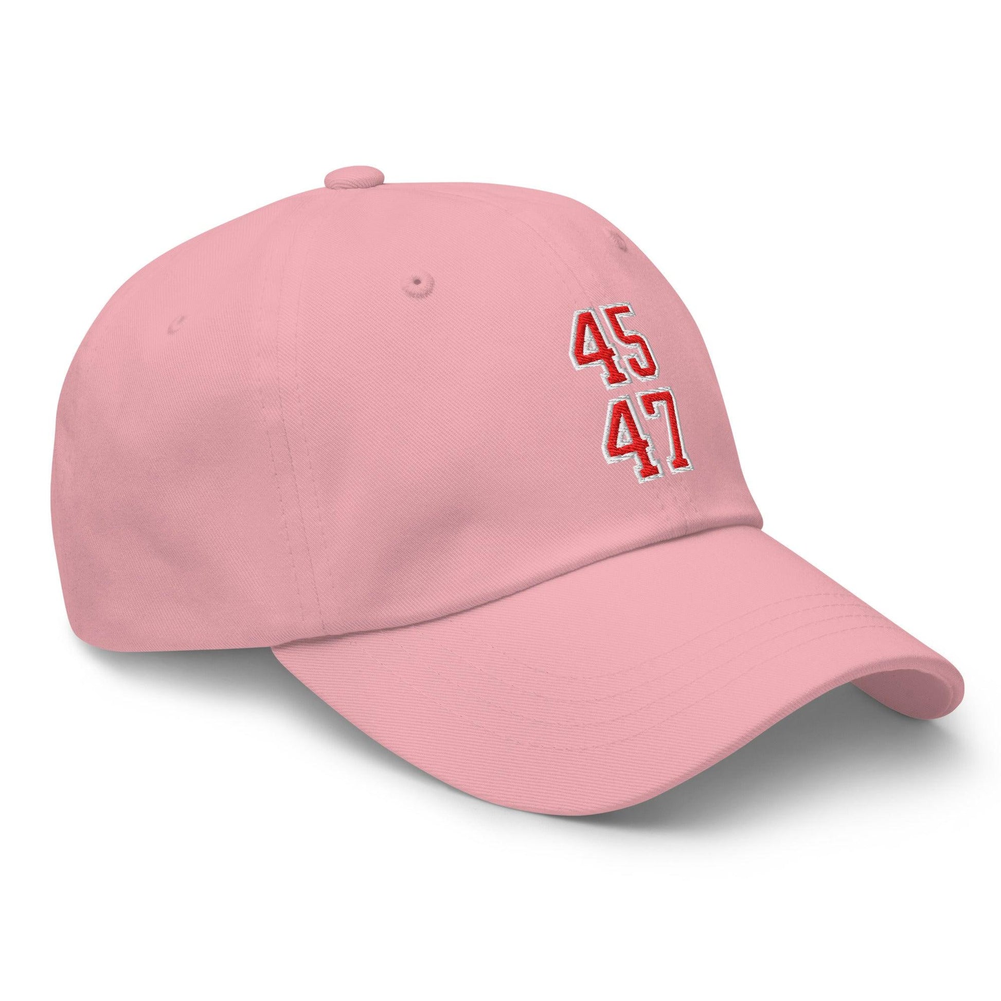 Donald Trump 45-47 Embroidered Dad Hat Red/White