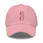 Donald Trump 45-47 Embroidered Dad Hat Red/White - Pink