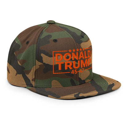 Donald Trump 45-47 Embroidered Flat Bill Brim Snapback Hat