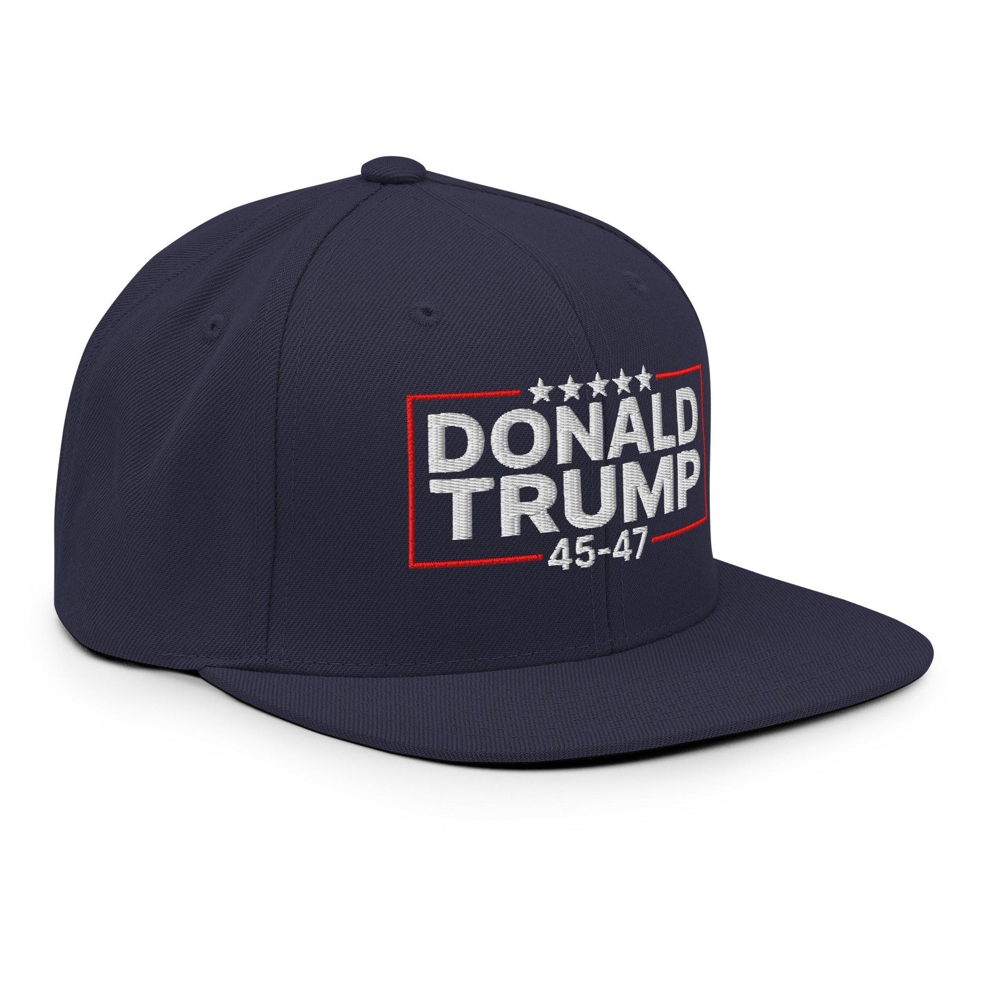 Donald Trump 45-47 Embroidered Flat Bill Brim Snapback Hat