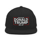 Donald Trump 45-47 Embroidered Flat Bill Brim Snapback Hat - Black