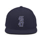 Donald Trump 45-47 Embroidered Flat Bill Brim Snapback Hat Blue/White - Navy