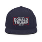 Donald Trump 45-47 Embroidered Flat Bill Brim Snapback Hat - Navy