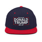 Donald Trump 45-47 Embroidered Flat Bill Brim Snapback Hat - Navy/ Red