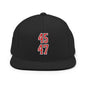 Donald Trump 45-47 Embroidered Flat Bill Brim Snapback Hat Red/White - Black