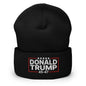 Donald Trump 45-47 Embroidered Knit Cuffed Beanie - Black
