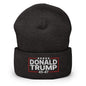 Donald Trump 45-47 Embroidered Knit Cuffed Beanie - Dark Grey