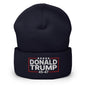 Donald Trump 45-47 Embroidered Knit Cuffed Beanie - Navy