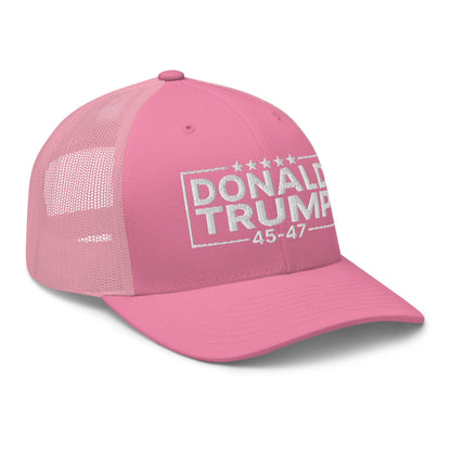 Donald Trump 45-47 Embroidered Mesh Trucker Hat
