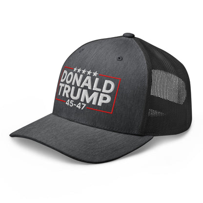 Donald Trump 45-47 Embroidered Mesh Trucker Hat
