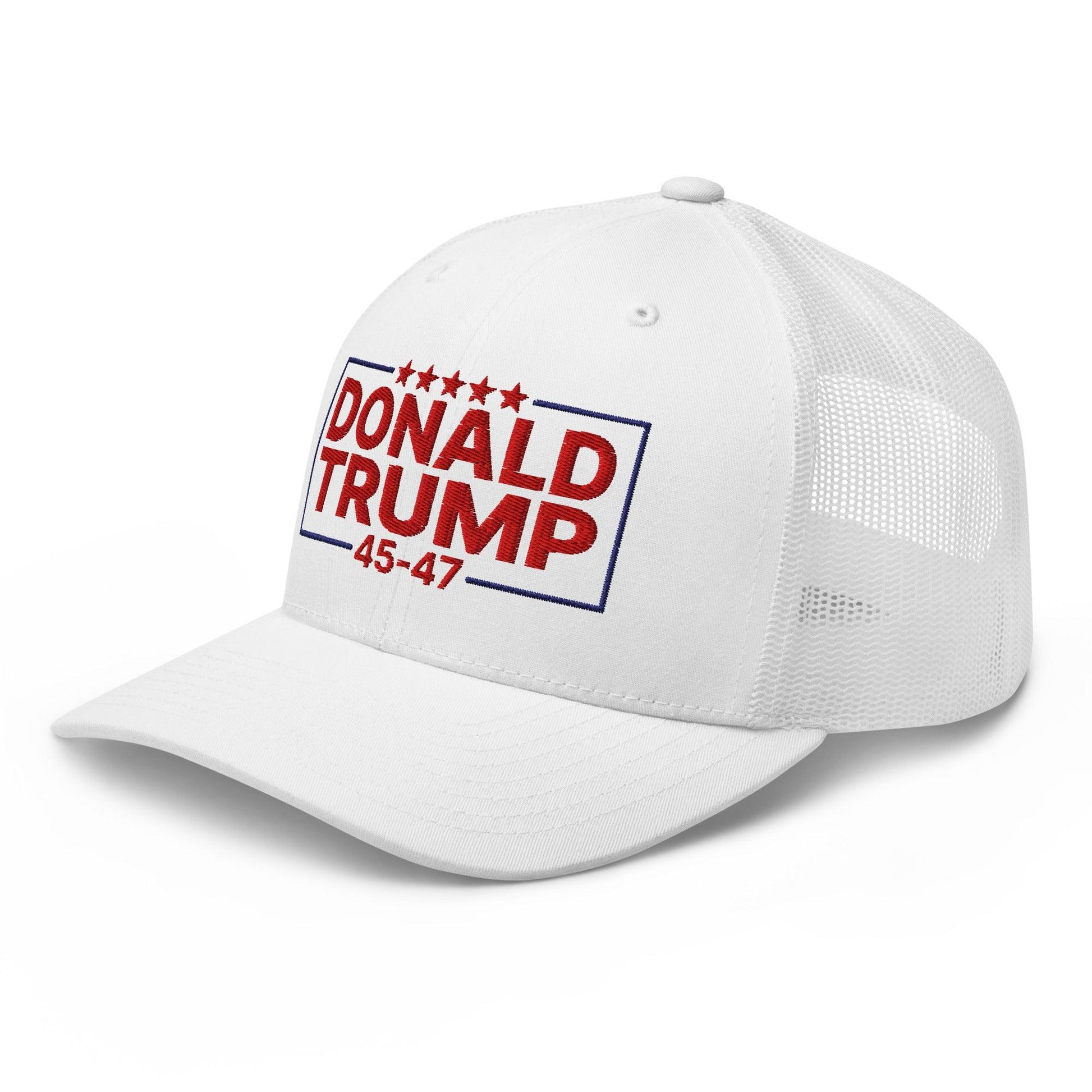Donald Trump 45-47 Embroidered Mesh Trucker Hat