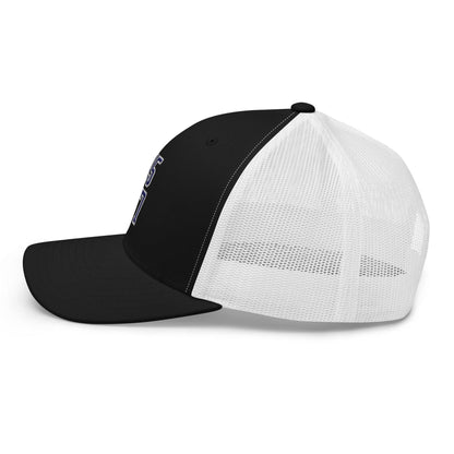 Donald Trump 45-47 Embroidered Mesh Trucker Hat Blue/White