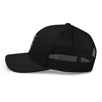 Donald Trump 45-47 Embroidered Mesh Trucker Hat Blue/White