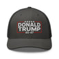 Donald Trump 45-47 Embroidered Mesh Trucker Hat - Charcoal