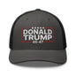 Donald Trump 45-47 Embroidered Mesh Trucker Hat - Charcoal/ Black