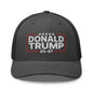 Donald Trump 45-47 Embroidered Mesh Trucker Hat - Dark Heather Gray