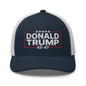 Donald Trump 45-47 Embroidered Mesh Trucker Hat - Navy/ White