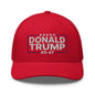 Donald Trump 45-47 Embroidered Mesh Trucker Hat - Red