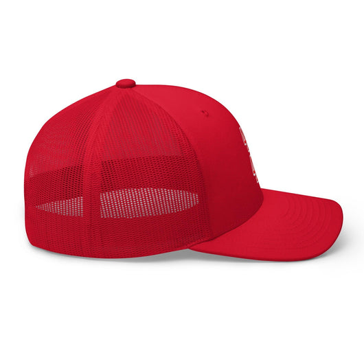 Donald Trump 45-47 Embroidered Mesh Trucker Hat Red/White